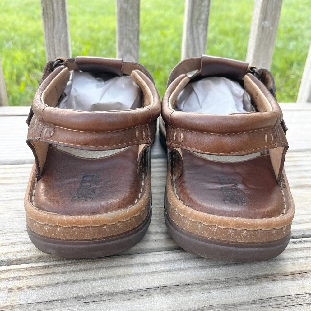 Born Fishermen Sandals Mens 12 Brown Leather H59706 Rugged Hiking Dad Vintage